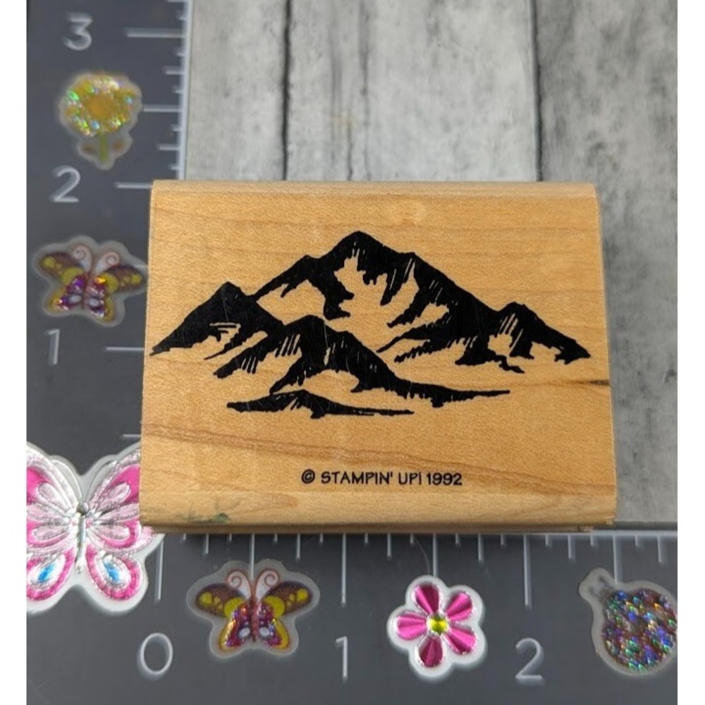 Stampin' Up! Mountains Scenery 1992 Rubber Stamp Wood #M96